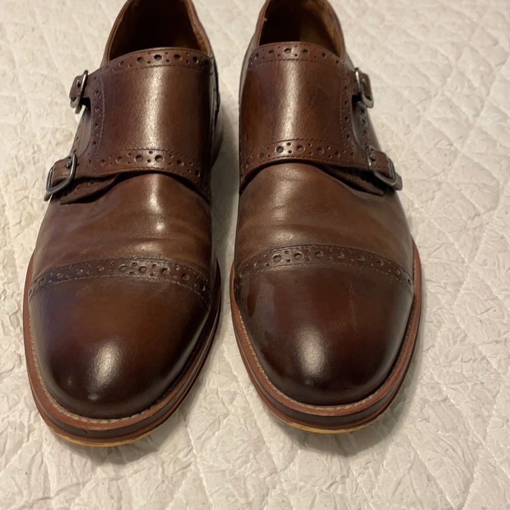 Johnston & Murphy brown monk strap slip on